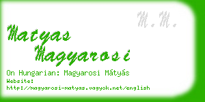 matyas magyarosi business card