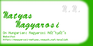 matyas magyarosi business card